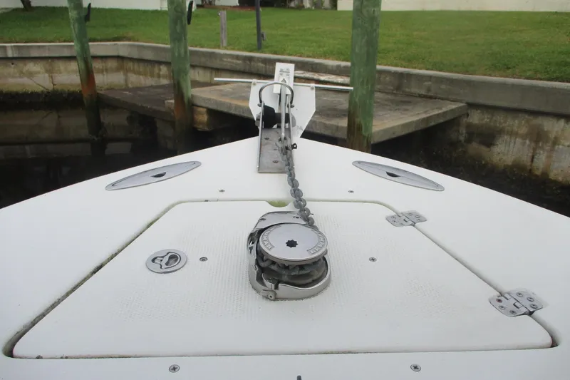 Slide: The Image of 2005 Sailfish 236 CC boat anchor system at dockside. - 7