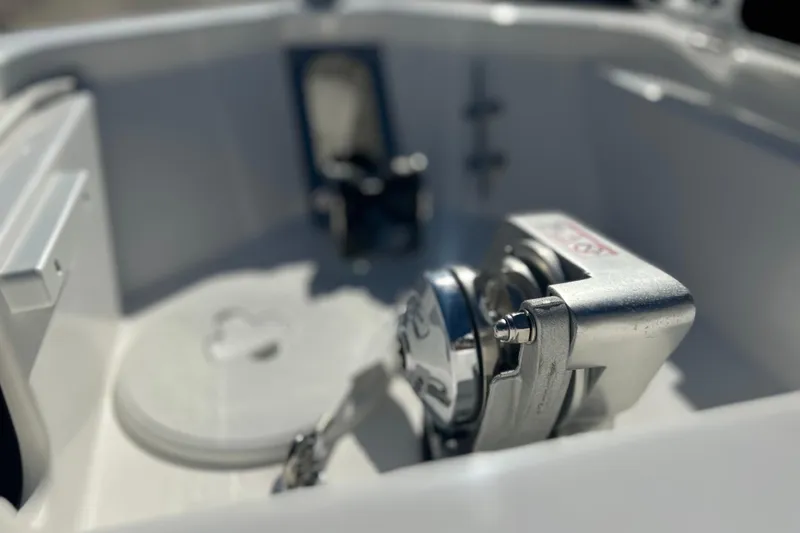 Slide: The Image of Close-up of 2026 Sea Fox 228 Commander boat's anchor winch system. - 13