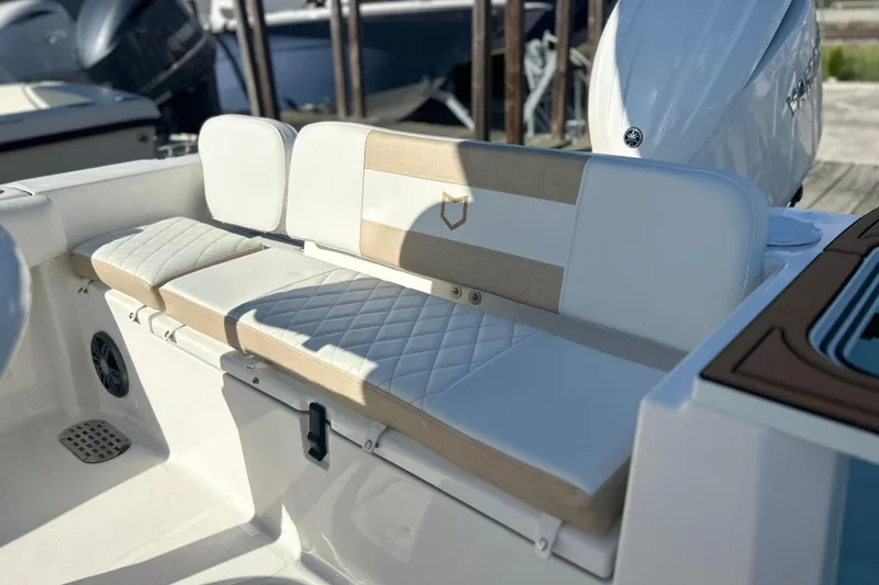 Slide: The Image of 2026 Sea Fox 228 Commander boat seating with quilted upholstery and modern design. - 30