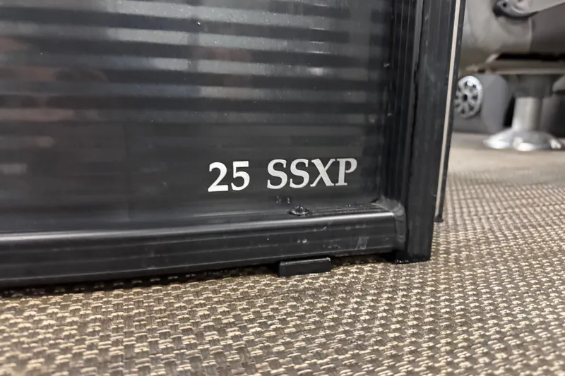 Slide: The Image of 2020 Bennington SXP 25 SSBXP boat detail, showcasing model identifier "25 SSXP". - 3