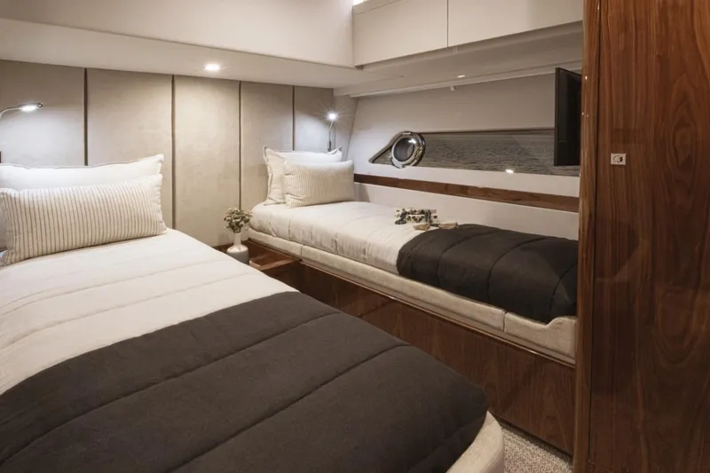 Slide: The Image of Luxurious bedroom interior of 2026 Riviera 72 Sports Motor Yacht Series II. - 23