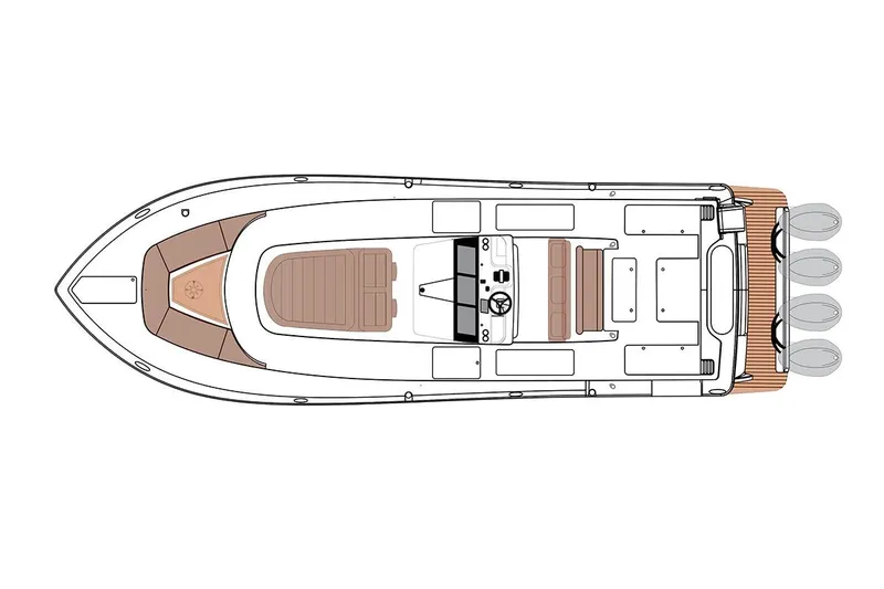 Slide: The Image of Manufacturer Provided Image: Top view of 2018 Scout 380 LXF boat layout. - 25