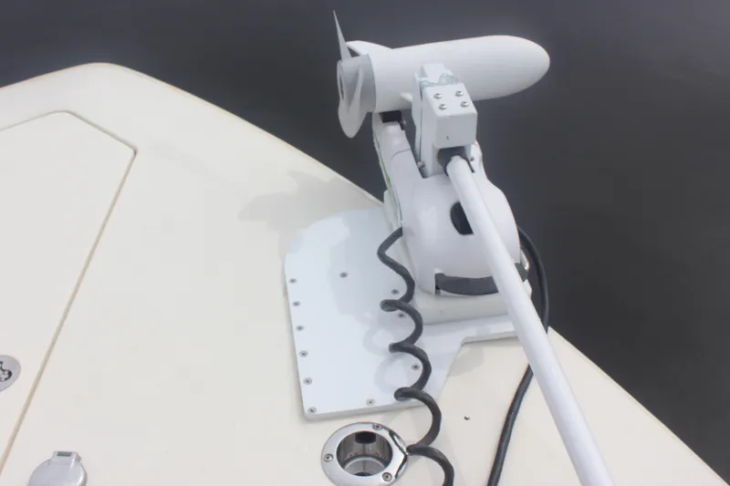 Slide: The Image of Bow of 2018 Scout 380 LXF with mounted trolling motor. - 57