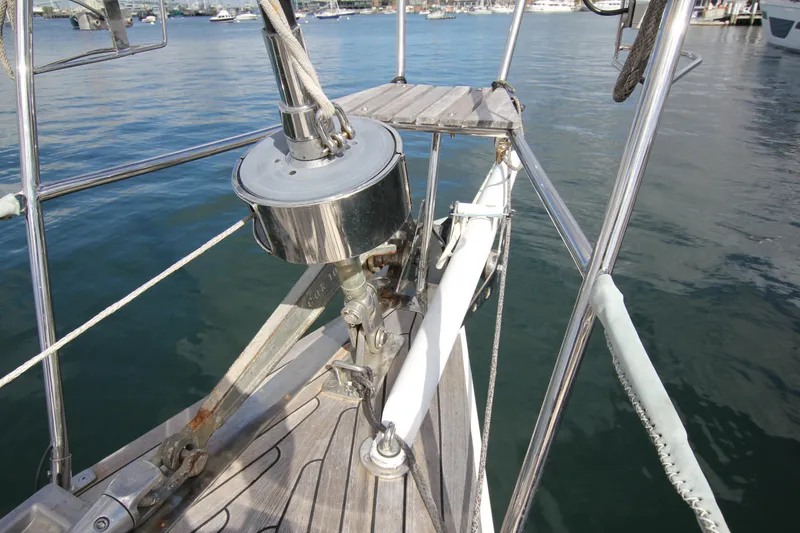 Slide: The Image of Bow of 2004 Nautor Swan 62 yacht with anchor and stainless steel fittings. - 4
