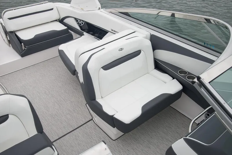 Slide: The Image of Manufacturer Provided Image: 2017 Regal 3200 Bowrider interior with white and gray seating. - 73