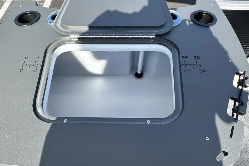 Slide: The Image of 2026 Bennington S 20 SF boat with sleek black and silver design. - 10