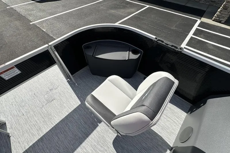Slide: The Image of 2026 Bennington S 20 SF boat deck with measurement markings and cup holders. - 16