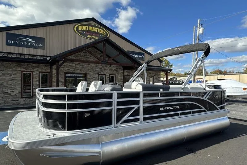 Slide: The Image of 2026 Bennington S 20 SF boat interior with stylish seating and table. - 24