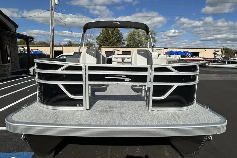 Slide: The Image of 2026 Bennington S 20 SF boat interior with seating and storage compartment. - 26