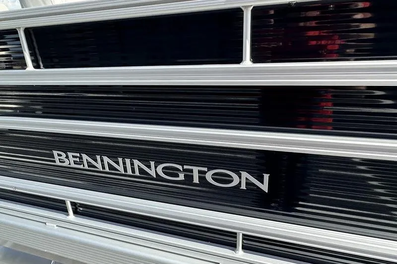 Slide: The Image of 2026 Bennington S 20 SF boat interior with seating and storage compartment. - 28