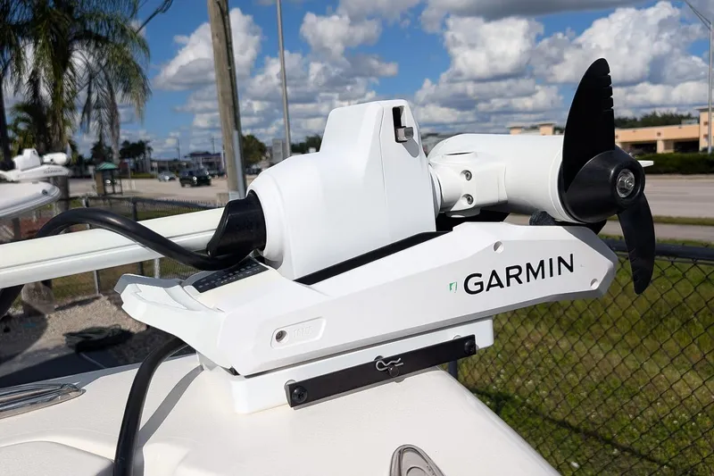 Slide: The Image of Garmin marine equipment on 2025 Key West 239 FS boat, outdoor setting. - 21