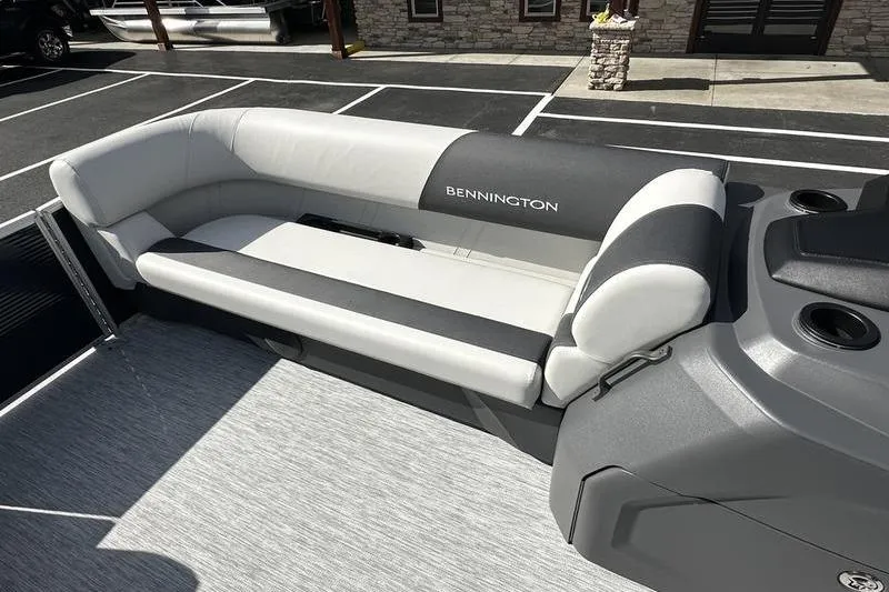 Slide: The Image of Control panel of 2026 Bennington 22 SF with Rockford Fosgate Bluetooth system. - 33