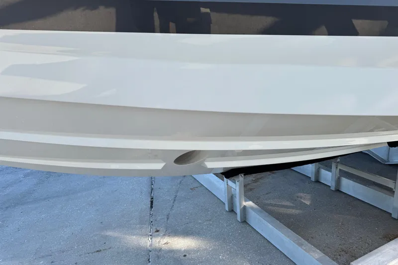 Slide: The Image of 2023 Formula 400 Super Sport Crossover boat hull on a trailer. - 33
