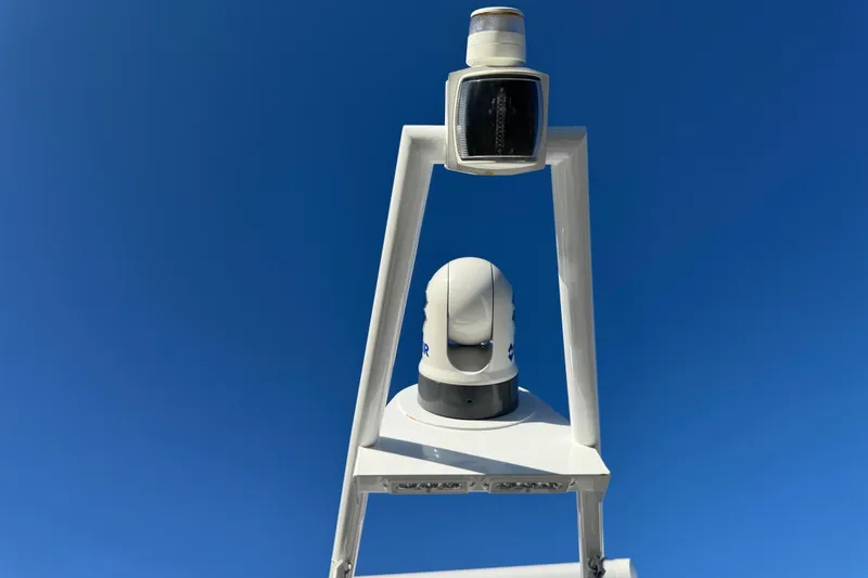 Slide: The Image of 2023 Formula 400 Super Sport Crossover radar equipment against clear blue sky. - 86