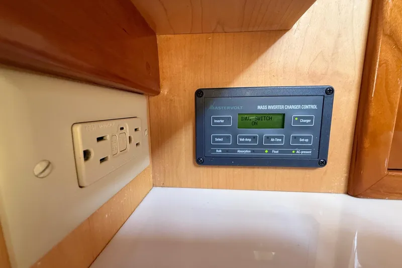 Slide: The Image of Mastervolt inverter charger control panel on 2015 Hinckley DS 42 yacht. - 68