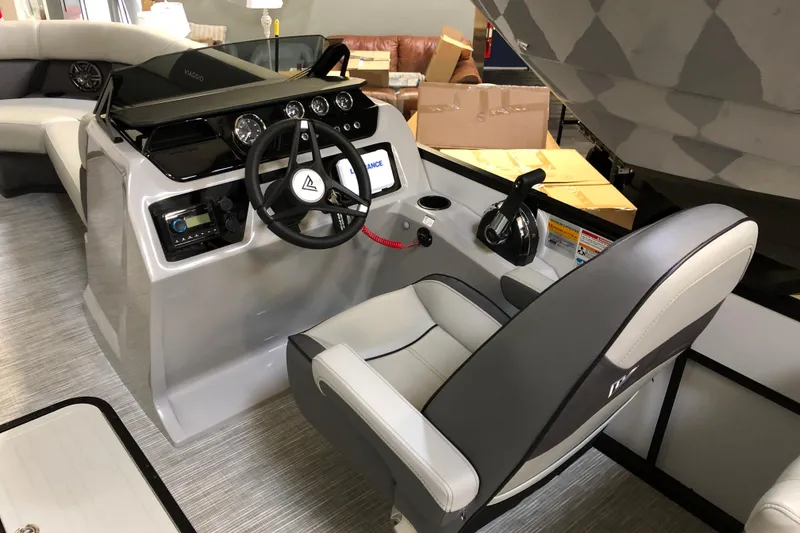 Slide: The Image of 2026 Viaggio V22U boat interior with modern steering console and comfortable seating. - 6