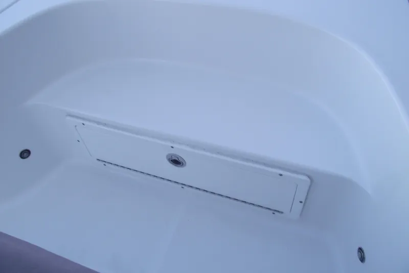 Slide: The Image of 2019 Sea Hunt BX 22 BR boat interior storage compartment, white finish. - 15