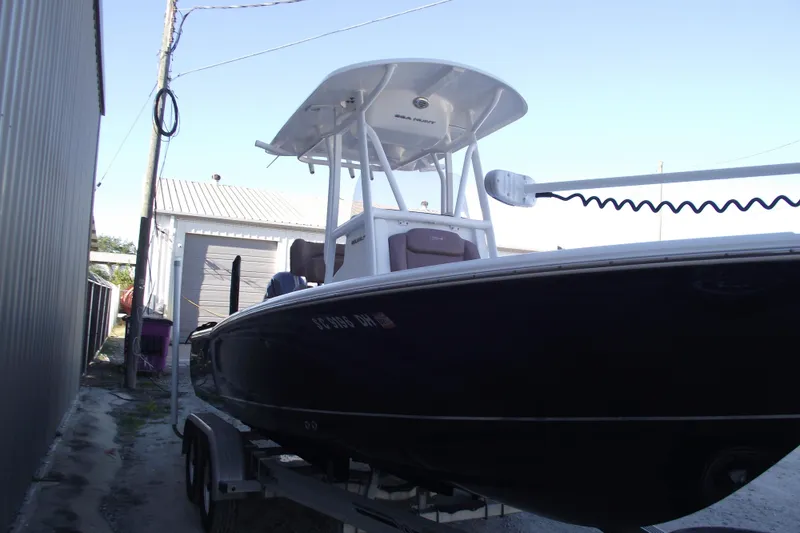 Slide: The Image of 2019 Sea Hunt BX 22 BR boat on trailer. - 2