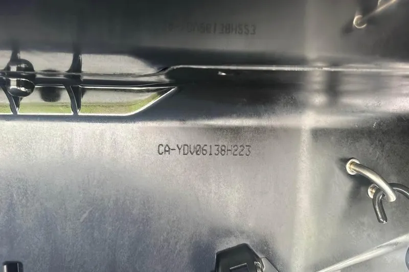 Slide: The Image of 2023 Sea-Doo Switch Cruise 21 hull identification number (HIN) detail. - 18