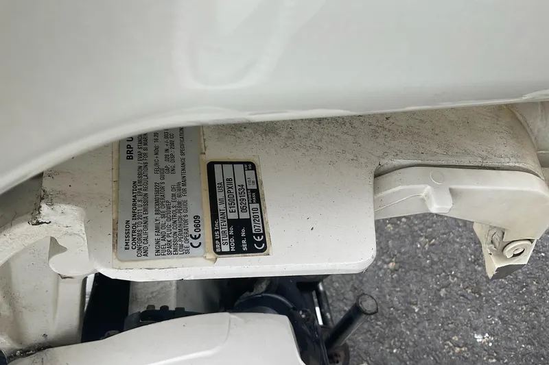 Slide: The Image of Close-up of a 2011 Sealegs 7.1 model engine label with specifications. - 8