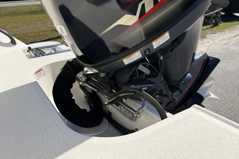 Slide: The Image of 2023 Stingray 172SC boat engine close-up, showcasing modern design and components. - 19