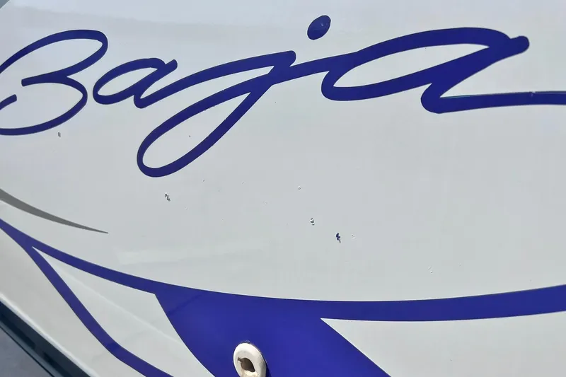 Slide: The Image of Close-up of 1996 Baja .38 Special boat upholstery with visible wear and tear. - 105