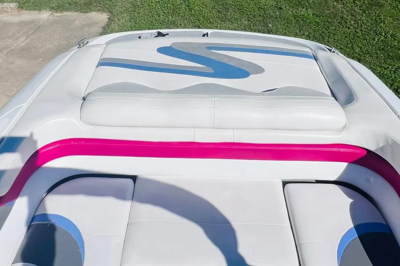 Slide: The Image of 1996 Baja .38 Special boat interior with colorful upholstery design. - 31