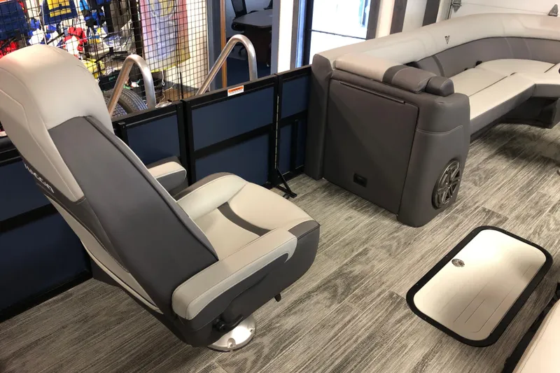 Slide: The Image of Interior of 2026 Viaggio Z24S boat with modern seating and flooring. - 13