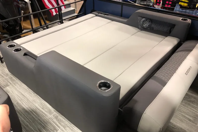 Slide: The Image of Luxurious Viaggio Z24S 2026 boat seating with cup holders and sleek design. - 9