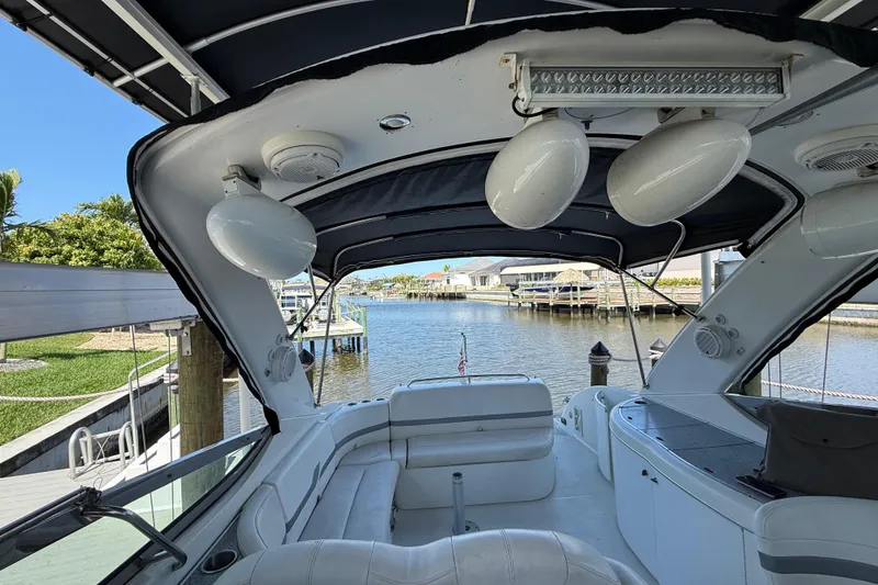 Slide: The Image of 2004 Formula 370 Super Sport boat interior with waterfront view. - 35