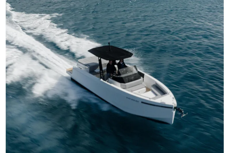 Slide: The Image of 2026 De Antonio Yachts D29 cruising swiftly on open water, showcasing sleek design and performance. - 3