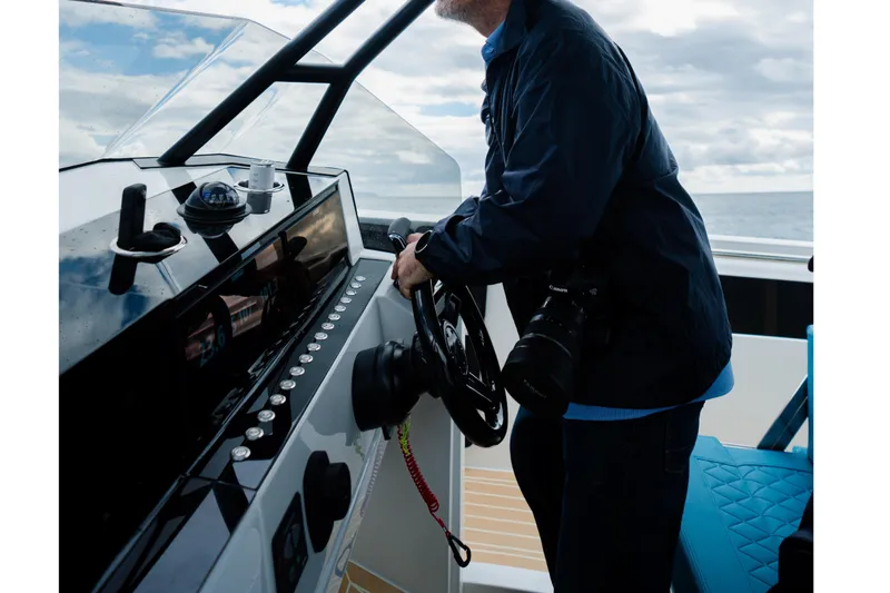 Slide: The Image of 2026 De Antonio Yachts D29 cruising swiftly on open water. - 8