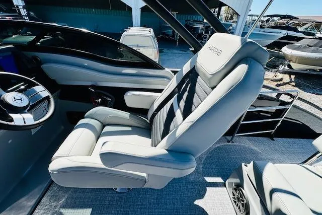 Slide: The Image of Luxurious seating in the 2026 Harris Solstice DC 250 boat, showcasing modern design and comfort. - 19