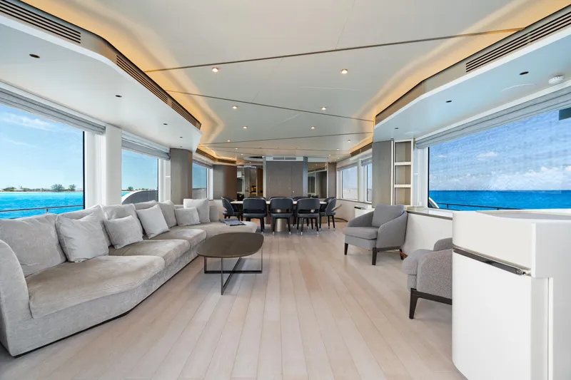 Slide: The Image of Luxurious interior of 2022 Azimut Magellano 25 Metri yacht with ocean view. - 15