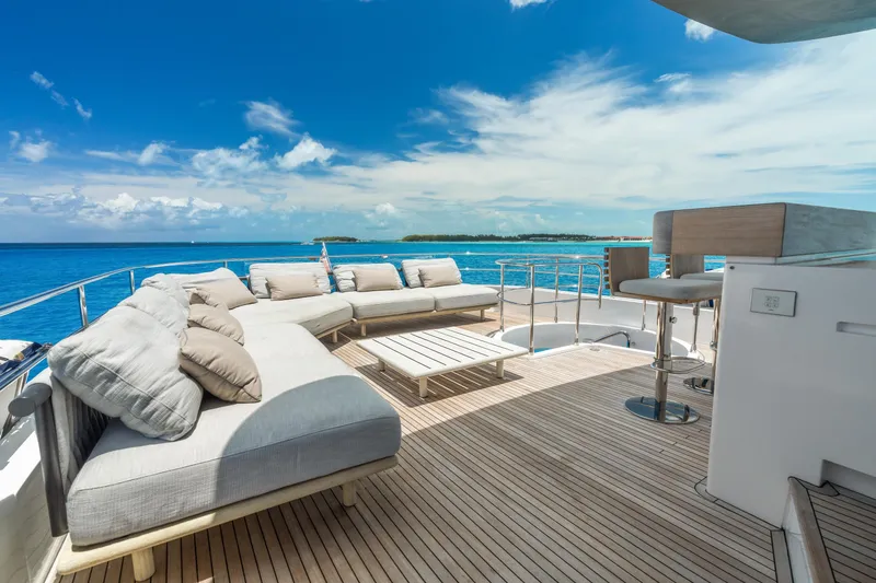 Slide: The Image of Luxurious deck of 2022 Azimut Magellano 25 Metri yacht with ocean view. - 20