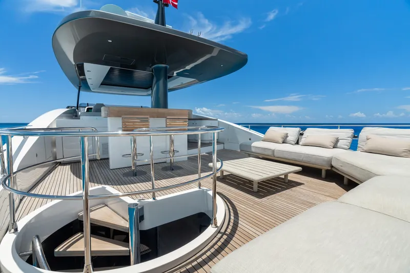 Slide: The Image of Luxurious deck of 2022 Azimut Magellano 25 Metri yacht with elegant seating and ocean view. - 21