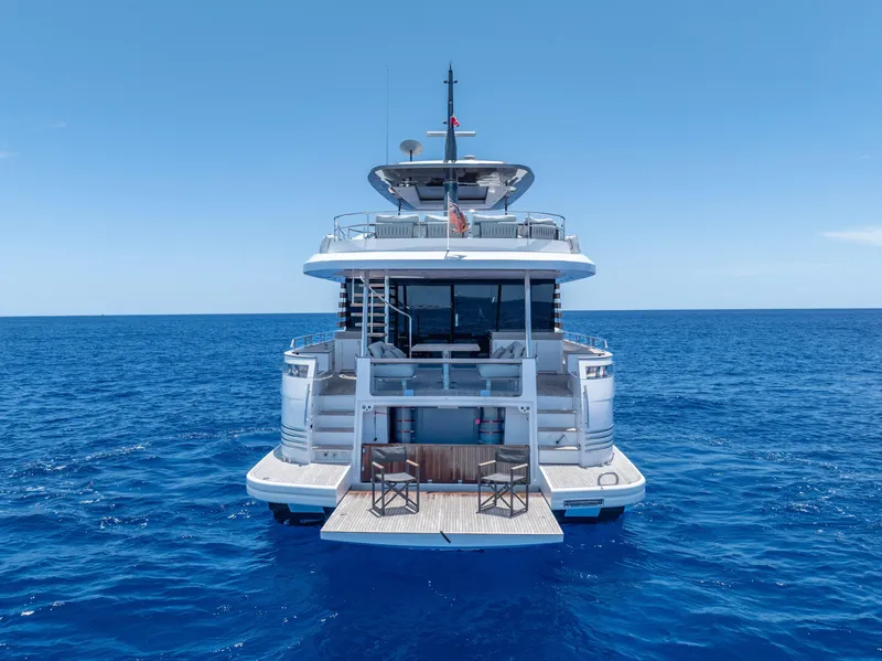 Slide: The Image of Azimut Magellano 25 Metri yacht, 2022 model, cruising on open blue sea. - 3