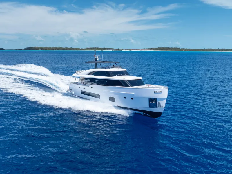 Slide: The Image of Azimut Magellano 25 Metri 2022 yacht cruising on open blue sea. - 5