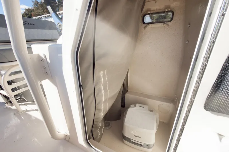 Slide: The Image of Interior of 2026 Sea Chaser 24 HFC DE boat with portable toilet. - 36