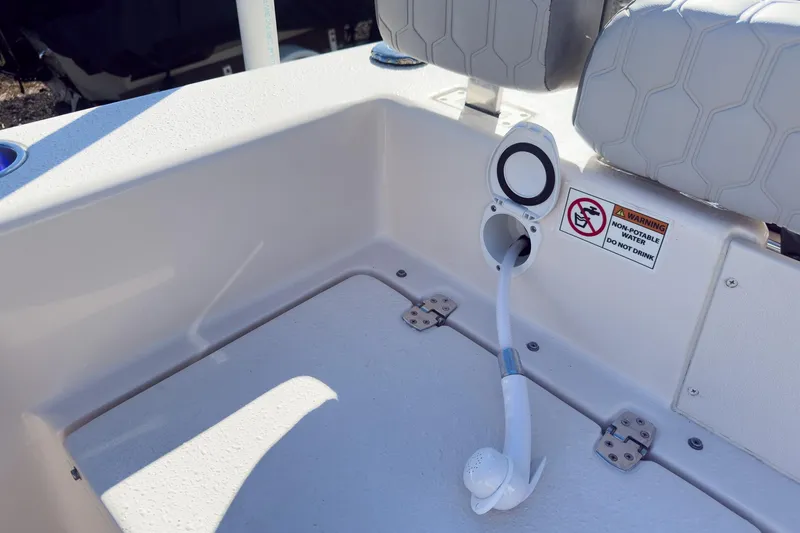 Slide: The Image of 2026 Sea Chaser 24 HFC DE boat interior with non-potable water warning. - 41