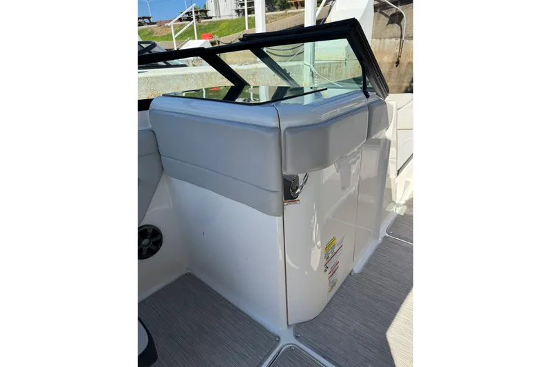 Slide: The Image of 2021 Sea Ray SPX 230 Outboard boat interior with sleek design and modern features. - 12