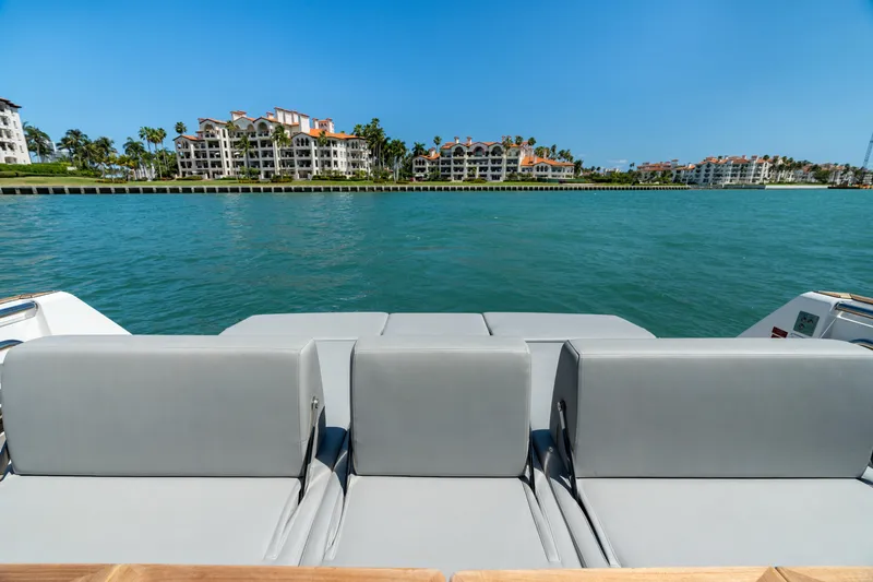 Slide: The Image of 2022 Fjord 44 Open yacht with waterfront view and luxury seating. - 21