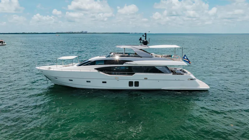 Slide: The Image of Luxury Sanlorenzo SL86 yacht cruising on open sea, 2022 model. - 14