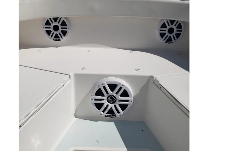 Slide: The Image of 2022 Albury Brothers 27 boat interior with Rockford Fosgate speakers. - 11