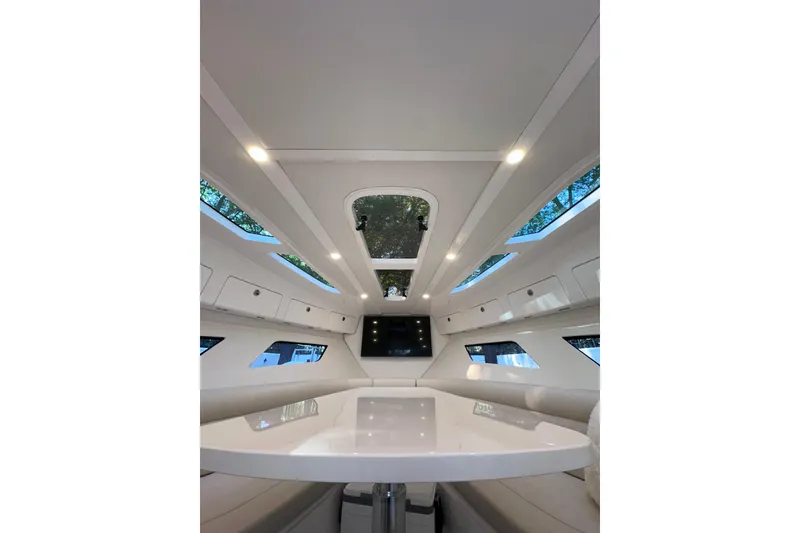 Slide: The Image of Luxurious interior of 2020 Intrepid 409 Valor boat with modern design and skylights. - 47