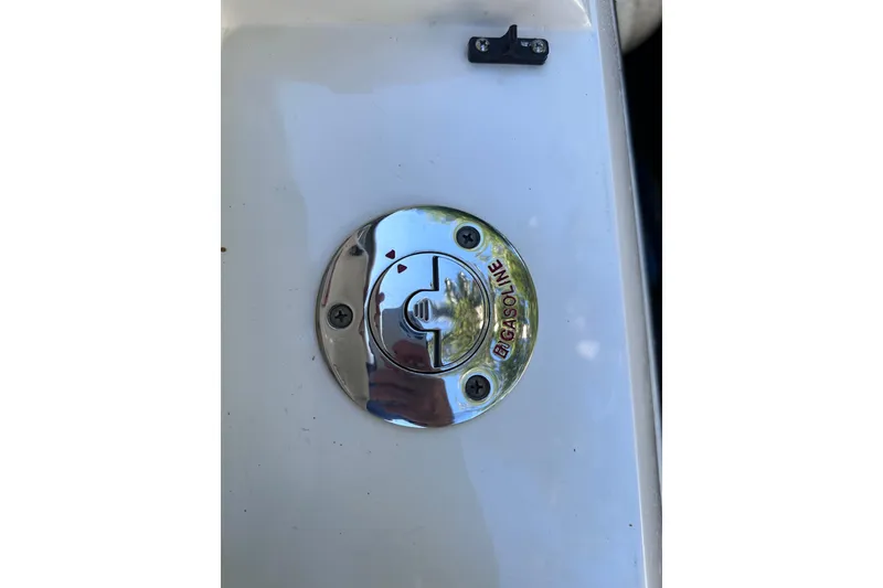 Slide: The Image of Chrome gasoline cap on 2020 Intrepid 409 Valor boat. - 61