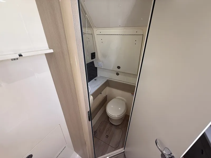 Slide: The Image of Interior view of the bathroom on the 2026 Scout 400 LXF. - 11