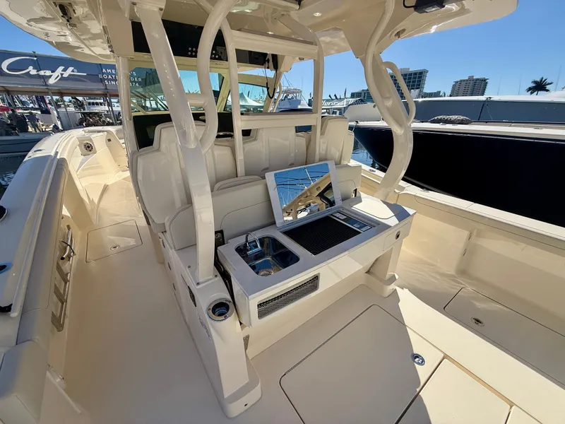 Slide: The Image of Interior view of the 2026 Scout 400 LXF boat. - 3