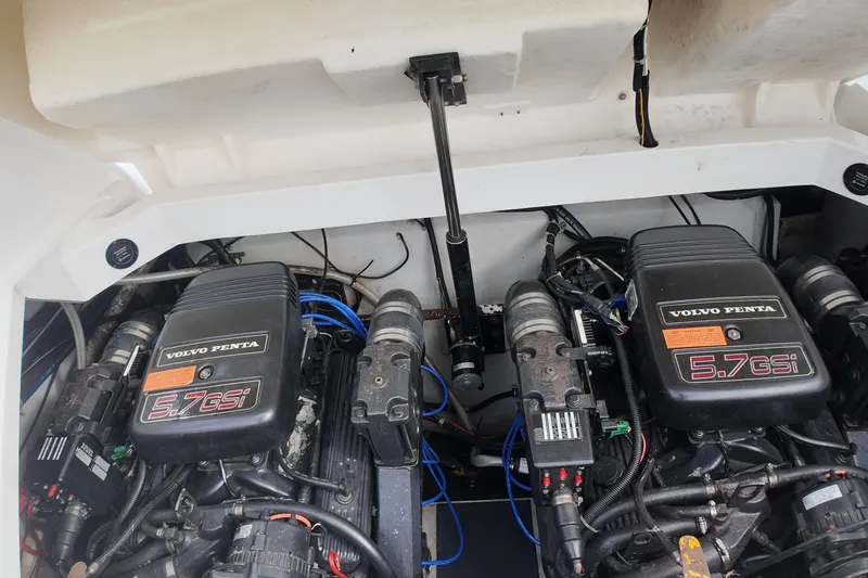 Slide: The Image of Engine compartment of a 1999 Cobalt 293 with dual Volvo Penta 5.7 GSi engines. - 89