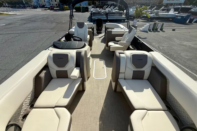 Slide: The Image of 2026 Alera M23 boat interior with luxurious seating and modern design. - 12